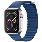 Qialino Magentic Läderloop Strap till Apple Watch 4 40mm / Watch 3 38mm - Blå