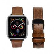 Qialino Watchband Äkta Läder till Apple Watch 4 44mm / Watch 3 42mm - Coffee