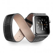 Qialino Watchband i äkta läder till Apple Watch 42mm - Svart