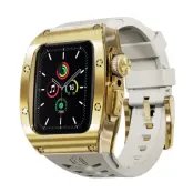Shellbox Apple Watch SE (2022) 44mm Armband Silikon Metal - Vit