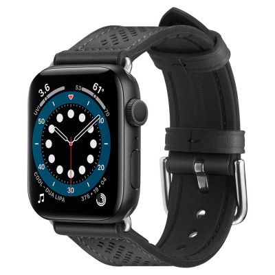 Spigen Apple Watch 4/5/6/SE 44mm Läderarmband Retro Fit - Svart