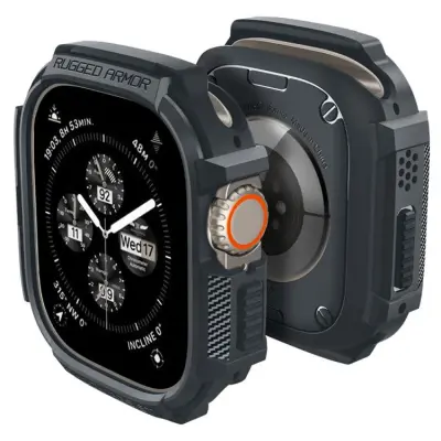 Spigen Apple Watch Ultra 1/2 (49mm) Skal Rugged Armor - Mörkgrå