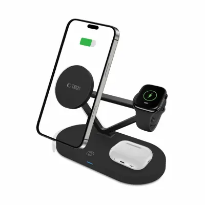 Tech-Protect 3-in-1 Trådlös Laddare iPhone Apple Watch AirPods -