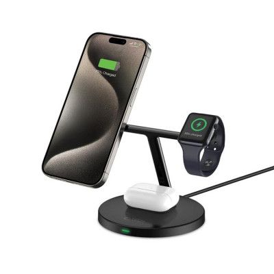 Tech-Protect 3-in-1 Trådlös Laddare Magsafe iPhone, Apple Watch, AirPods - Svart