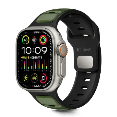 Tech-Protect Apple Watch (44/45/46/49mm) Armband Icon - Svart/Grön