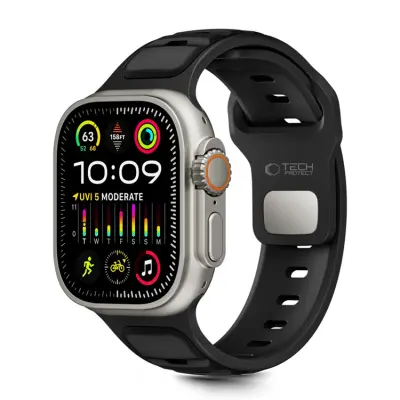 Tech-Protect Apple Watch (44/45/46/49mm) Armband Icon - Svart/Svart