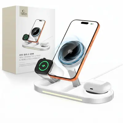 Tech-Protect Qi2.2 MagSafe Trådlös Laddare För iPhone/Apple Watch/AirPods