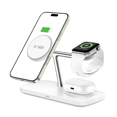 3-in-1 Magsafe Trådlös Laddare iPhone, Apple Watch, AirPods Qi 15W