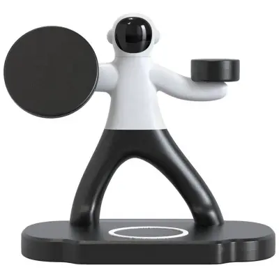 TH03 3-i-1 skrivbordsladdare för Apple Watch/AirPods/telefon 15W - Svart