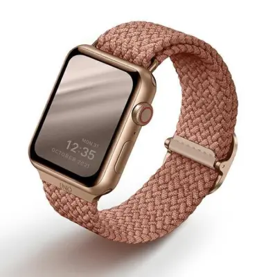 UNIQ Apple Watch 2/3/4/5/6/7/SE (42/44/45mm) Armband Braided - Rosa