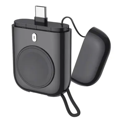 W01 Bärbar Trådlös Laddare för Apple Watch - Magnetisk - Svart