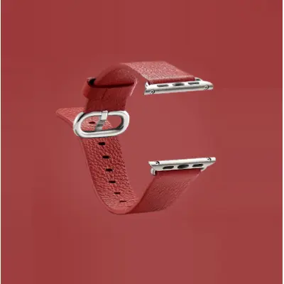 Watchband i äkta läder till Apple Watch 38mm - Röd