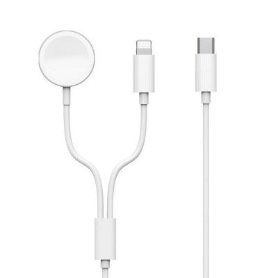 WiWU 2in1 Trådlös Laddare Till Apple Watch + Lightning Kabel Mi-10 - Vit