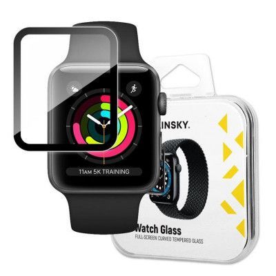 Wozinsky Apple Watch 38mm Härdat Glas Skärmskydd Hybrid - Svart