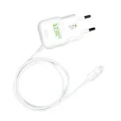 Puro Fast Travel Charger Mini med Lightningkabel 2.4A - Vit