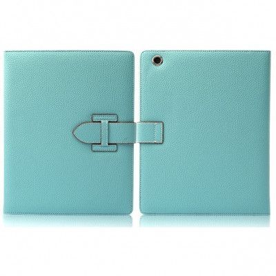 Lichi Pattern Stand Väska till Apple iPad Air (Turkos)