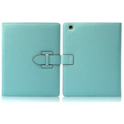 Lichi Pattern Stand Väska till Apple iPad Air (Turkos)