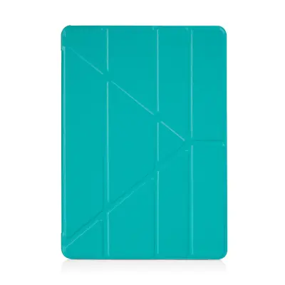 Pipetto iPad 9,7-tums 2017/2018 i Origami-fodral - Turquoise/Clear