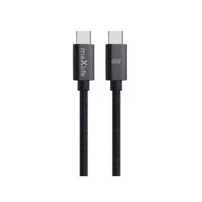 Maxlife USB-C - USB-C Kabel 1 m 60W - Svart