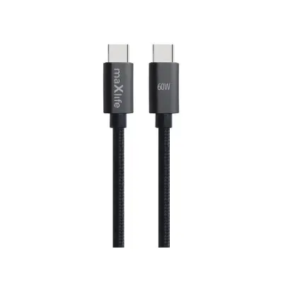 Maxlife USB-C - USB-C Kabel 2 m 60W - Svart