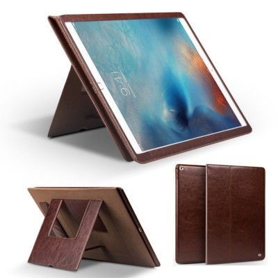 Qialino Äkta Läder Dual Kick-Stand Fodral till Apple iPad Pro - Brun