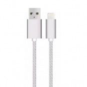 SiGN USB-A till Lightning Kablar 12W 1m - Silver/Nylon