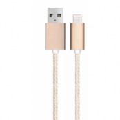 SiGN USB-A till Lightning Kablar 12W 1m - Guld/Nylon