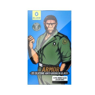 5D Mr. Monkey Härdat Glas till iPhone 11 Pro Max - Svart