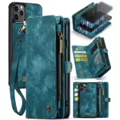 CASEME 008 Series Konstläder Plånboksfodral för iPhone 11 Pro Max 6.5 tum - Blå