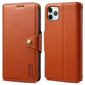 DENIOR iPhone 11 Pro Max Plånboksfodral Konstläder Brun
