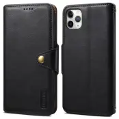 DENIOR iPhone 11 Pro Max Plånboksfodral Konstläder Svart