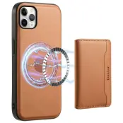 DENIOR Mobilskal till iPhone 11 Pro Max Äkta Läder Magnetisk Khaki