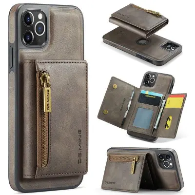 DG.MING M5 Series iPhone 11 Pro Max Plånboksfodral Konstläder - Brun