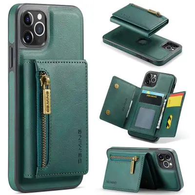 DG.MING M5 Series iPhone 11 Pro Max Plånboksfodral Konstläder Grön