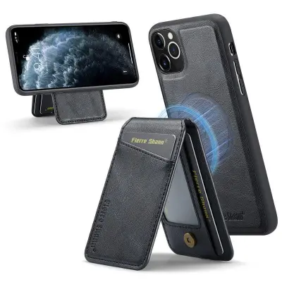 FIERRE SHANN 025 Fodral för iPhone 11 Pro Max KonstLäder - Svart