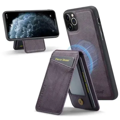 FIERRE SHANN 025 iPhone 11 Pro Max Fodral KonstLäder - Lila