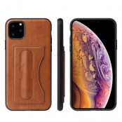 Fierre Shann Kickstand and Card Case (iPhone 11 Pro Max) - Brun