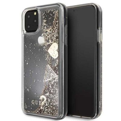 Guess Glitter Hearts Skal iPhone 11 Pro Max - Guld