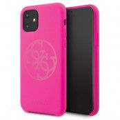 Guess Silicone 4G Tone On Tone Skal iPhone 11 Pro Max - Rosa