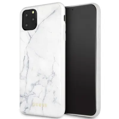 Guess iPhone 11 Pro Max skal Vit Marble
