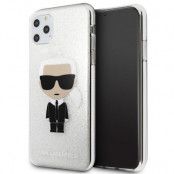 Karl Lagerfeld Glitter Iconic Karl Skal iPhone 11 Pro Max - Silver