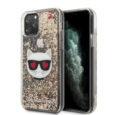 Karl Lagerfeld Skal iPhone 11 Pro Max Glitter Choupette - Guld