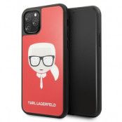 Karl Lagerfeld Skal iPhone 11 Pro Max Iconic Glitter Karl`s Head - Röd