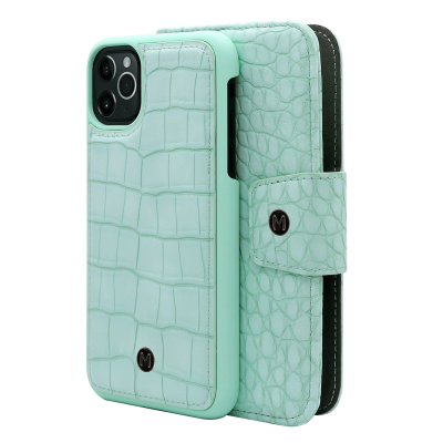 Marvêlle iPhone 11 Pro Max plånboksfodral - Mint Croco
