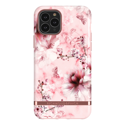 Richmond & Finch pink marble floral skal till iPhone 11 pro - Rosa
