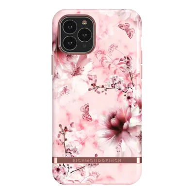Richmond & Finch pink marble floral skal till iPhone 11 Pro Max - Rosa