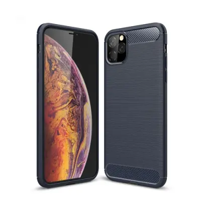 Skal i Kolfiber-design för iPhone 11 Pro Max - Blå