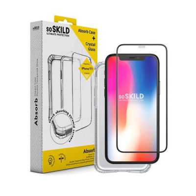 Soskild Absorb Impact Skal Och Härdat Glas iPhone 11 Pro Max - Transparent