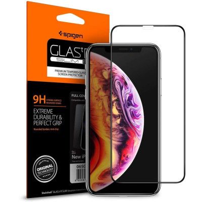 SPIGEN Härdat Glas Skärmskydd Fc iPhone 11 Pro Max Svart