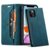 AUTSPACE A01 iPhone 11 Pro Plånboksfodral Konstläder - Blå